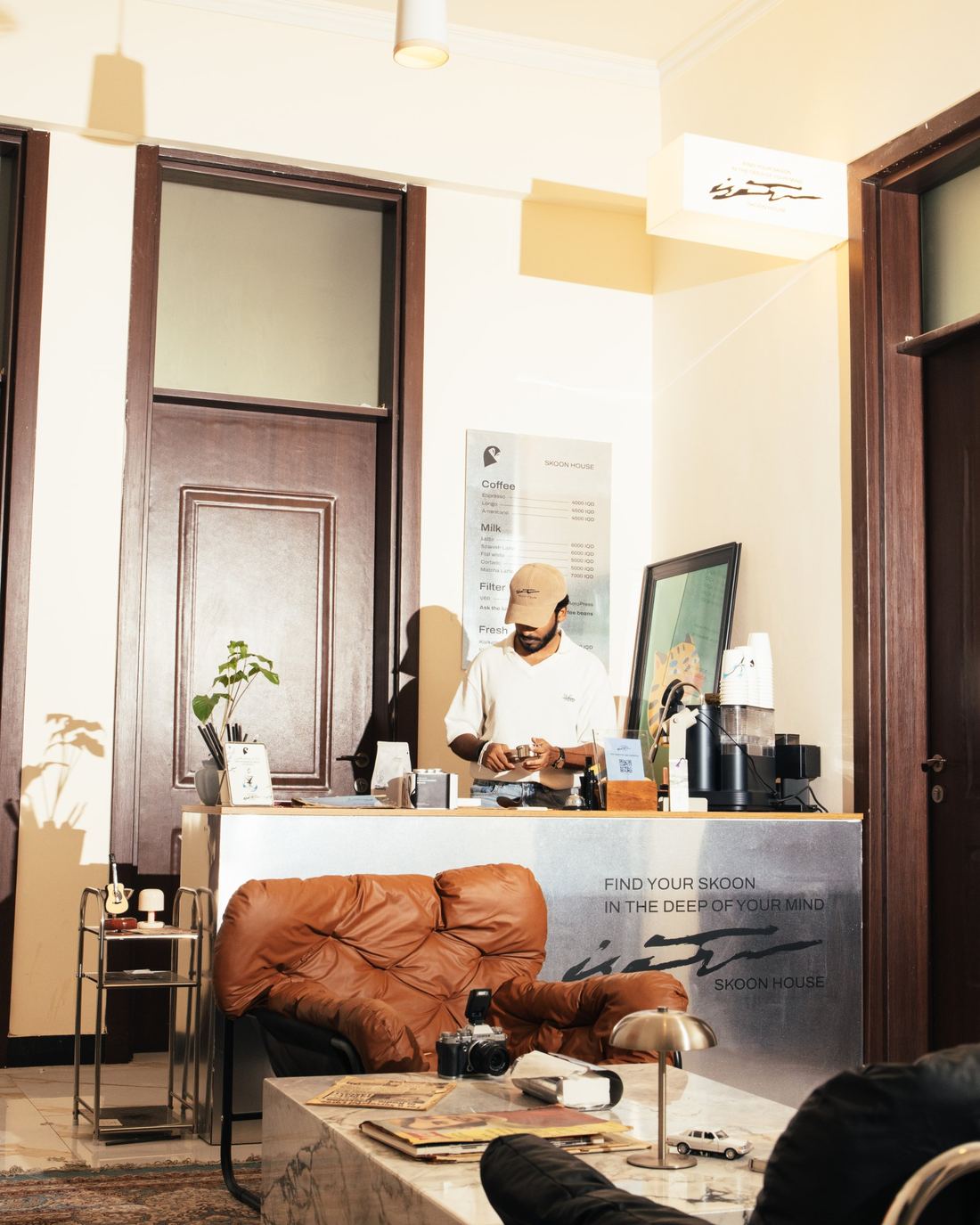 طاولة الباريستا في سكون هاوس